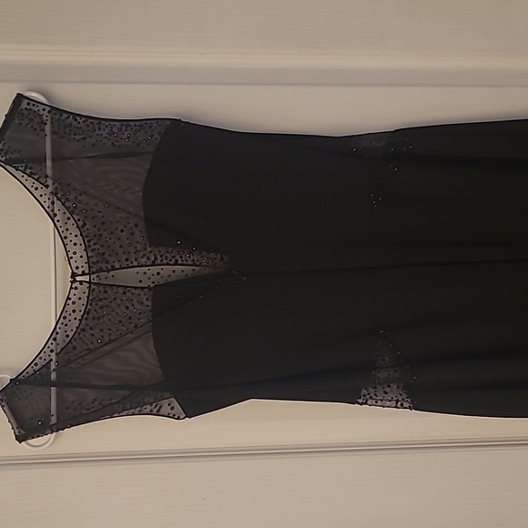 90s EUC Fiesta Fashionista Black Maxi Gown with Sheer/Beaded Details - Picture 3 of 13